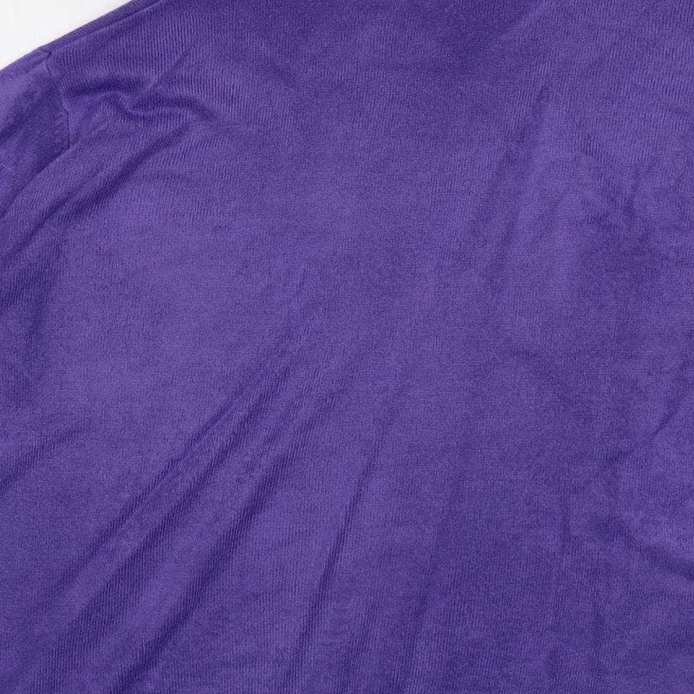 Bonmarché Womens Purple Mock Neck Acrylic Pullover Jumper Size L