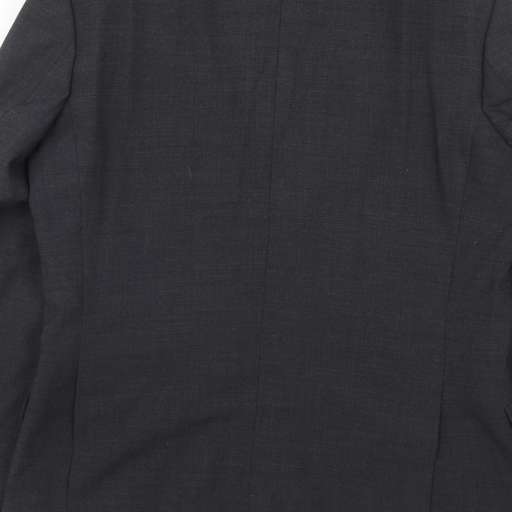 Burton Mens Grey Polyester Jacket Suit Jacket Size 38 Regular