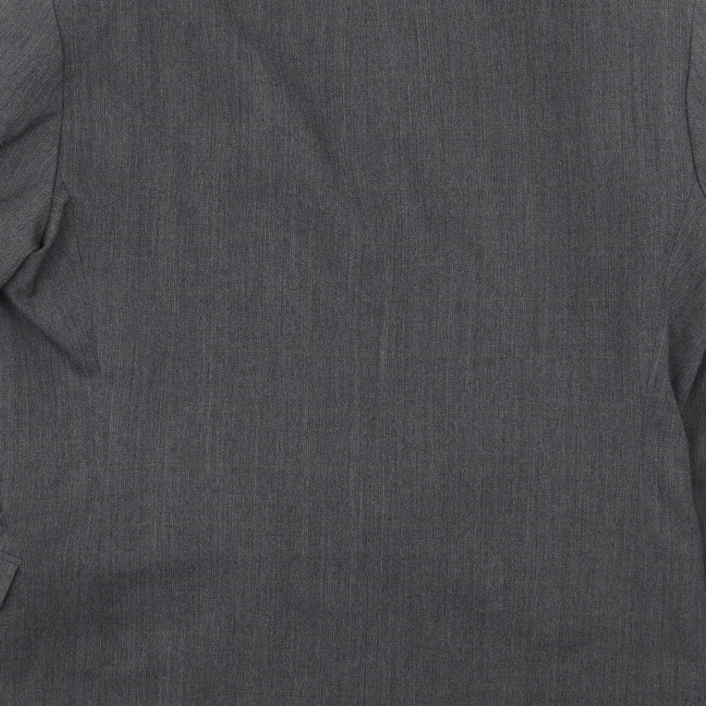 Flex Mens Grey Polyester Jacket Suit Jacket Size 44 Regular