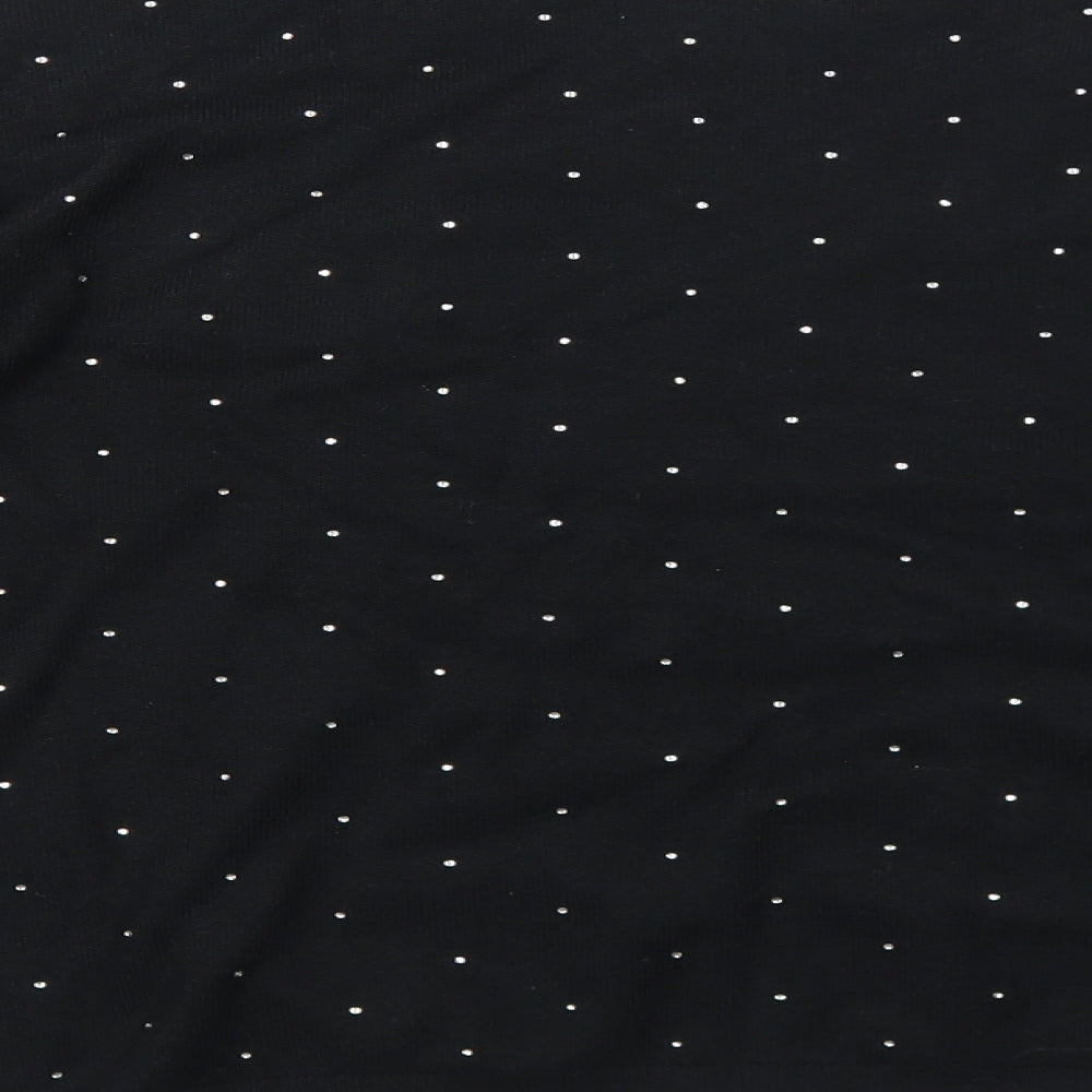 Marks & Spencer Womens Black Round Neck Polka Dot Acrylic Pullover Jumper Size M