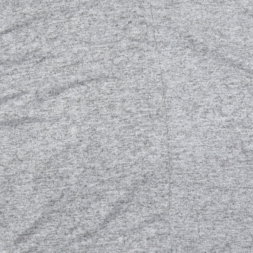 Bleuh Ceil Womens Grey Geometric Polyester Basic Blouse Size M Round Neck - Cold Shoulder