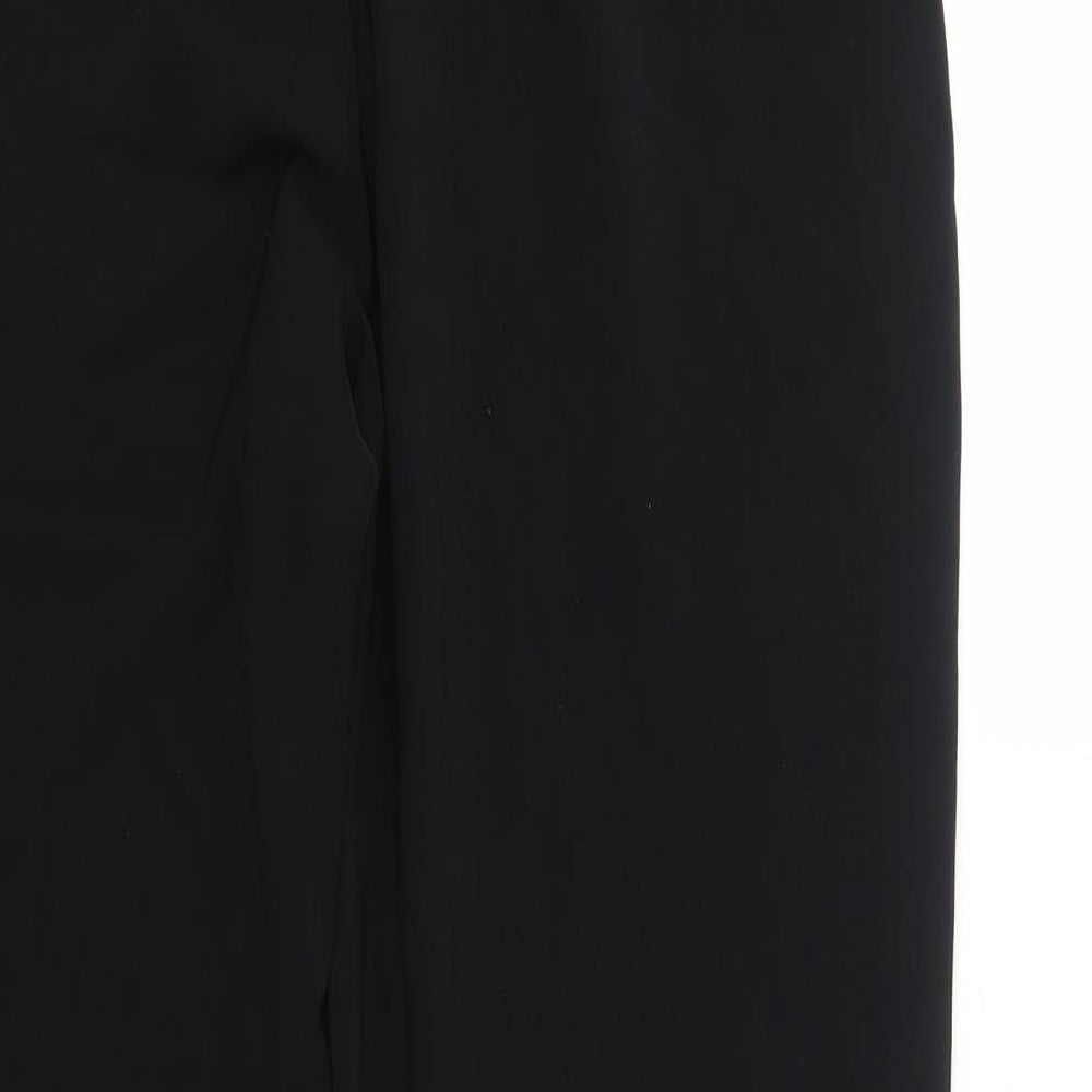AMARANTO Womens Black Polyester Trousers Size 14 Regular Zip