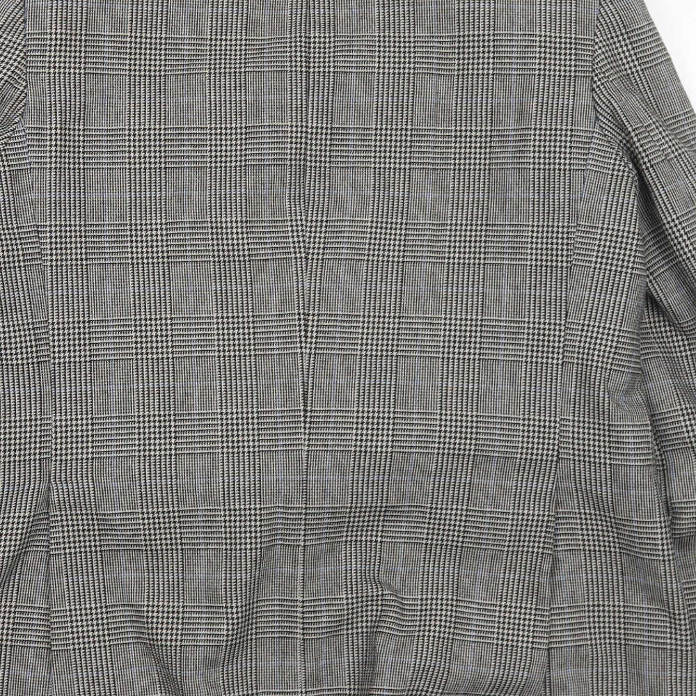 Quality Clothes Mens Grey Plaid Polyester Jacket Suit Jacket Size 42 Regular