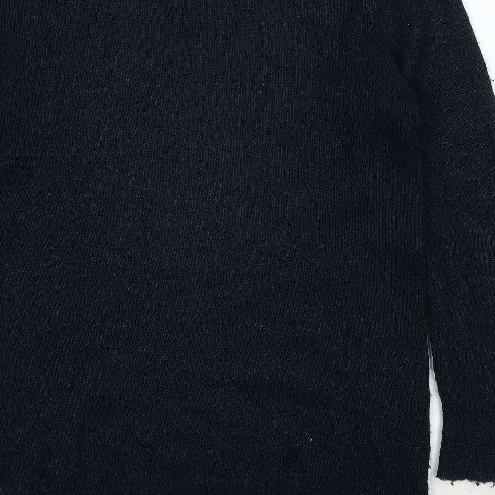 Oasis Womens Blue Boat Neck Acrylic Pullover Jumper Size M