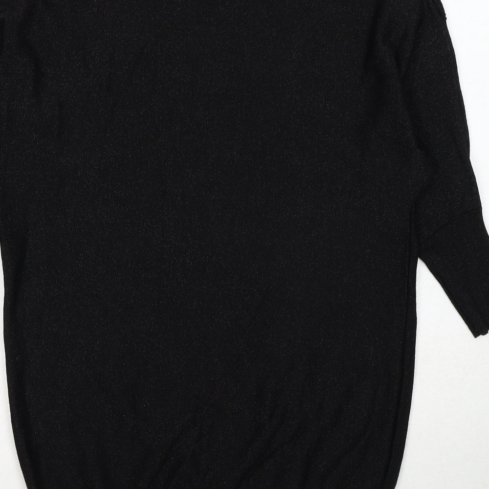 Wallis Womens Black Boat Neck Viscose Pullover Jumper Size S