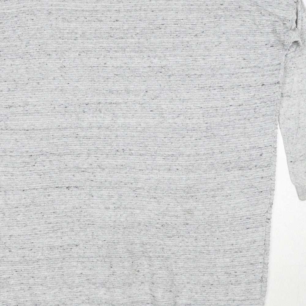 ASOS Womens Grey Polyester Jumper Dress Size 6 Round Neck Pullover