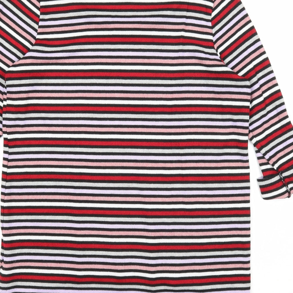 New Look Womens Multicoloured Round Neck Striped Polyester Pullover Jumper Size 10