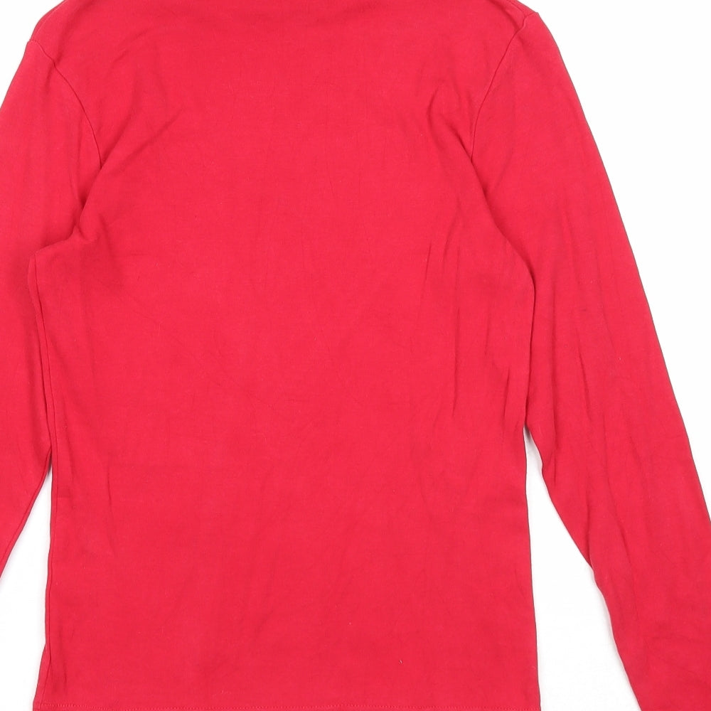 BHS Womens Red Roll Neck Cotton Pullover Jumper Size 8