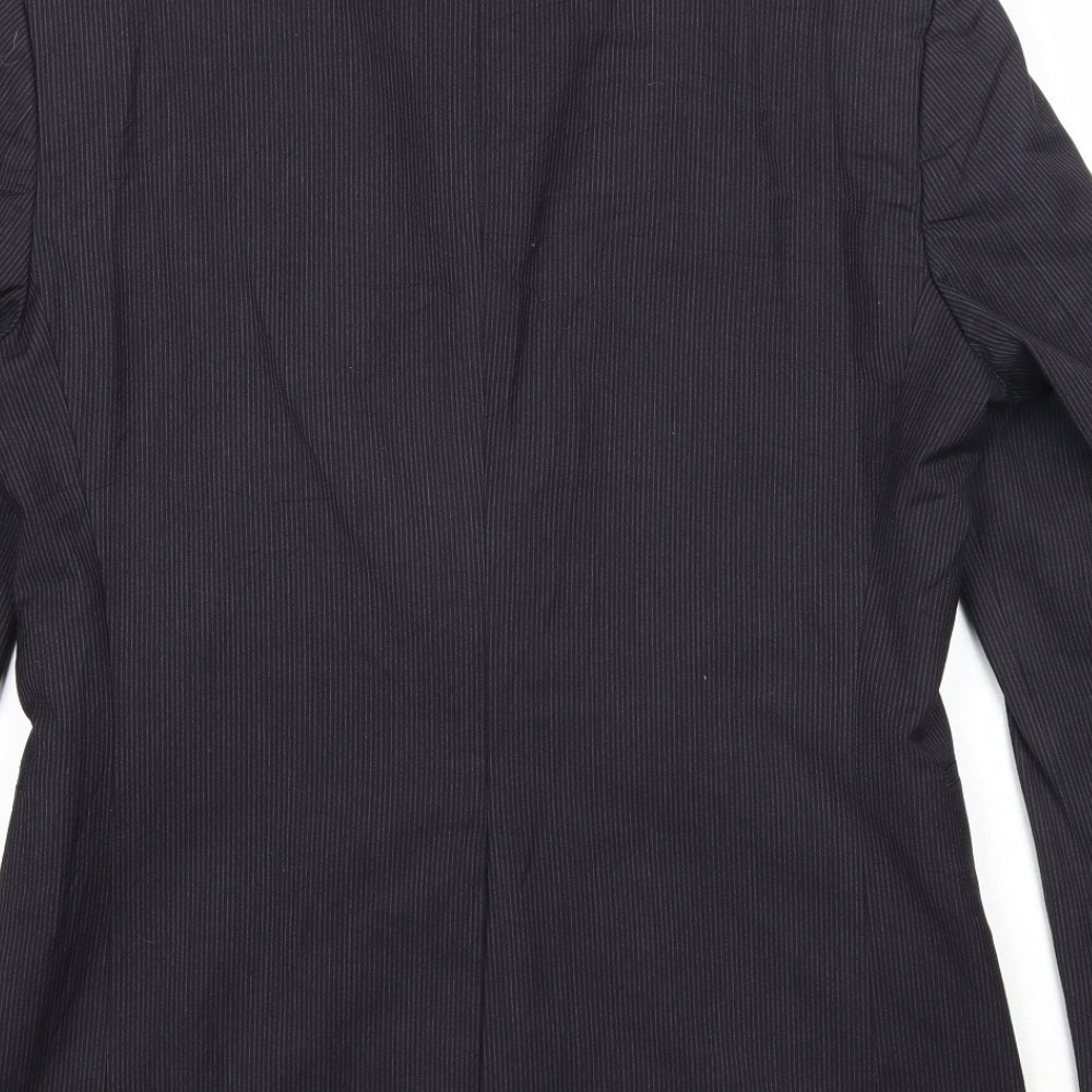 NEXT Mens Black Striped Polyester Jacket Suit Jacket Size 38 Regular - Pinstripes