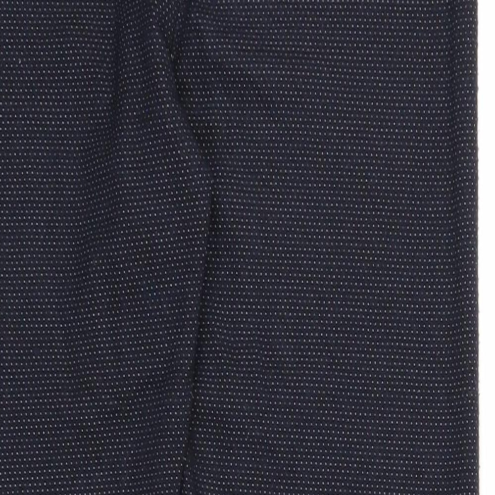 Dorothy Perkins Womens Blue Polka Dot Polyester Trousers Size 12 Regular