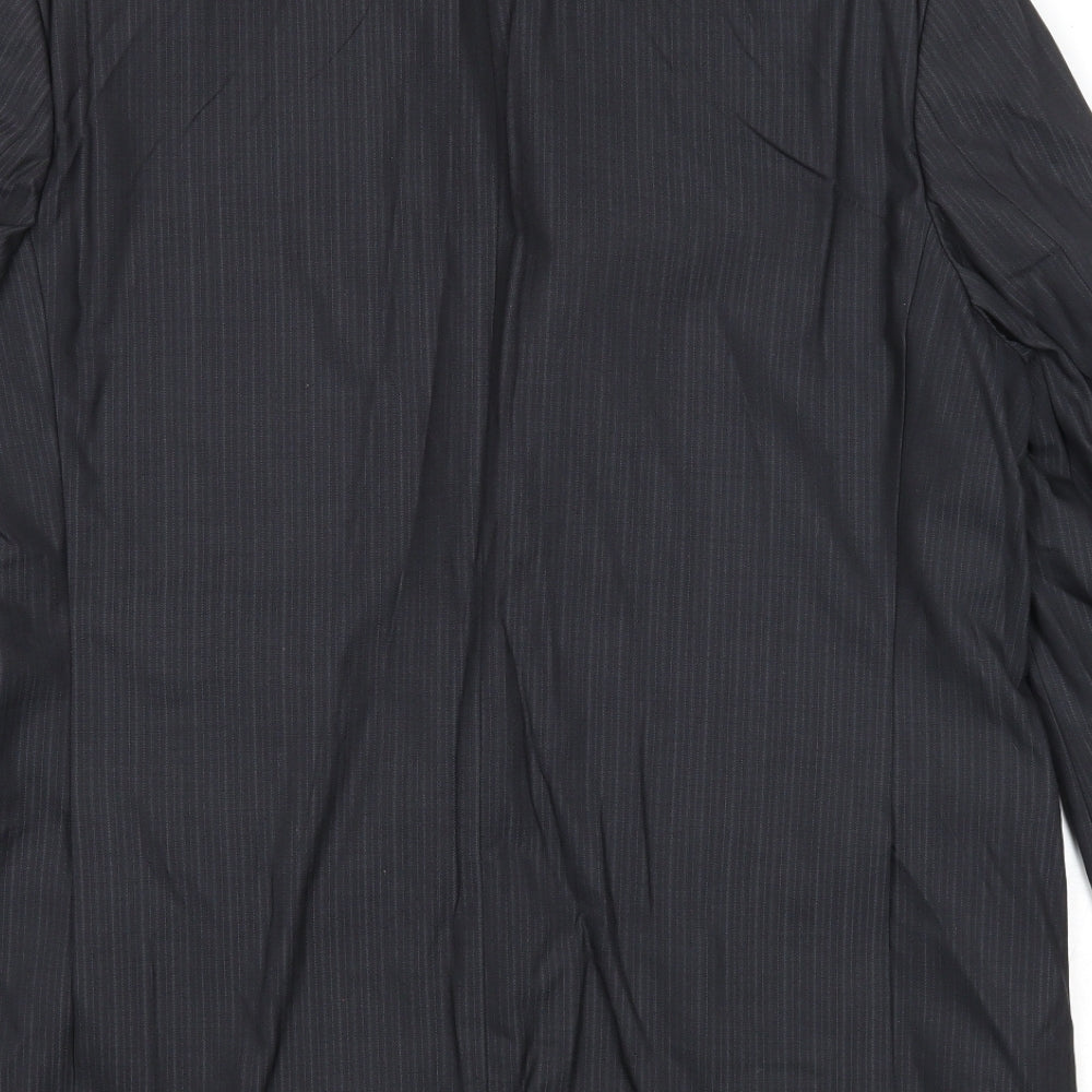 BARUTTI Mens Grey Striped Wool Jacket Suit Jacket Size 42 Regular