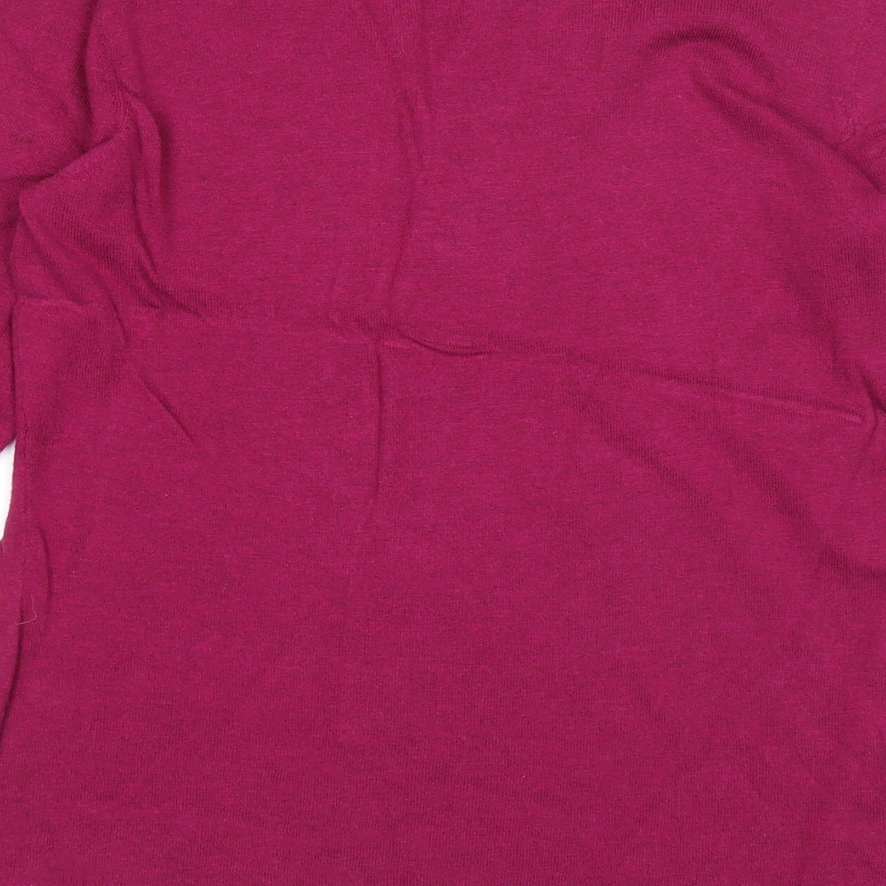 NEXT Womens Purple Square Neck Cotton Pullover Jumper Size 12