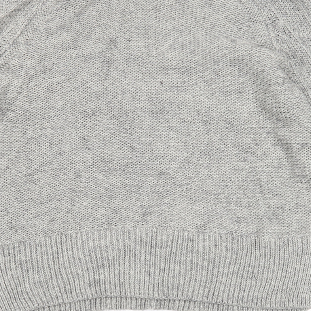 H&M Womens Grey Round Neck Acrylic Pullover Jumper Size M