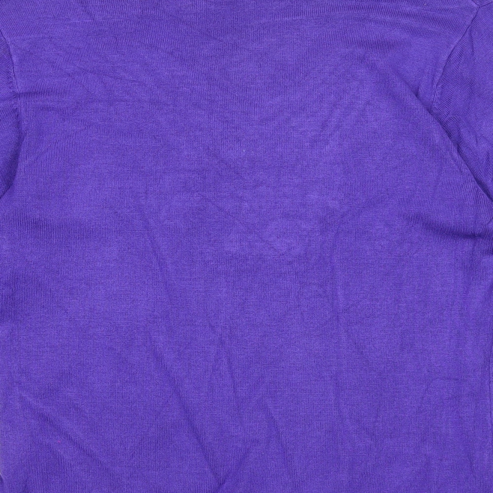 Sky Designs Womens Purple V-Neck Viscose Pullover Jumper Size 6