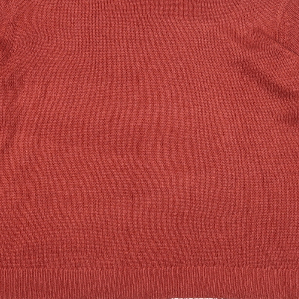 H&M Womens Red Round Neck Acrylic Pullover Jumper Size L