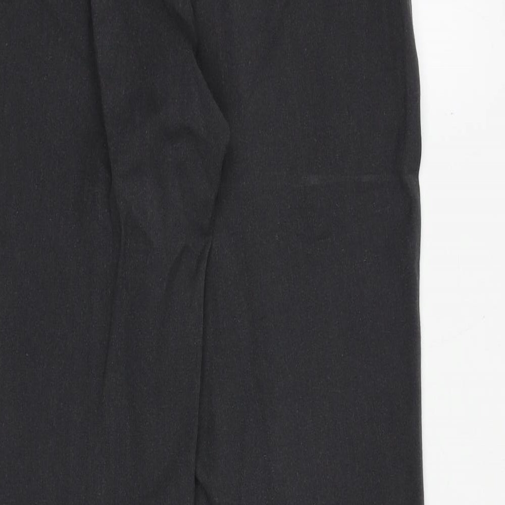 Marks and Spencer Womens Grey Viscose Trousers Size 10 Regular Zip