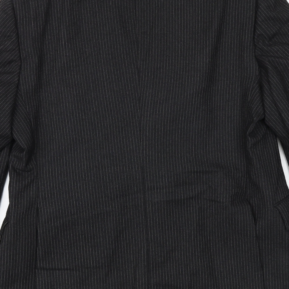 Jackson The Tailor Mens Black Striped Polyester Jacket Suit Jacket Size 38 Regular