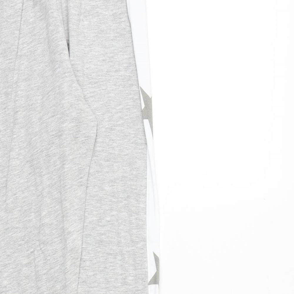 Boux Avenue Womens Grey Viscose Jogger Trousers Size 8 Regular Drawstring - Star Print