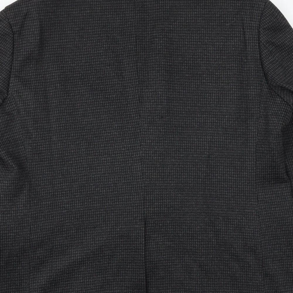 Marks & Spencer Mens Grey Geometric Polyester Jacket Suit Jacket Size 42 Regular