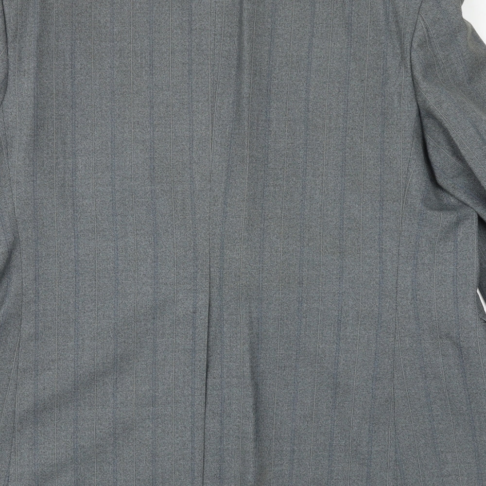 John Collier Mens Grey Striped Polyester Jacket Suit Jacket Size 42 Regular