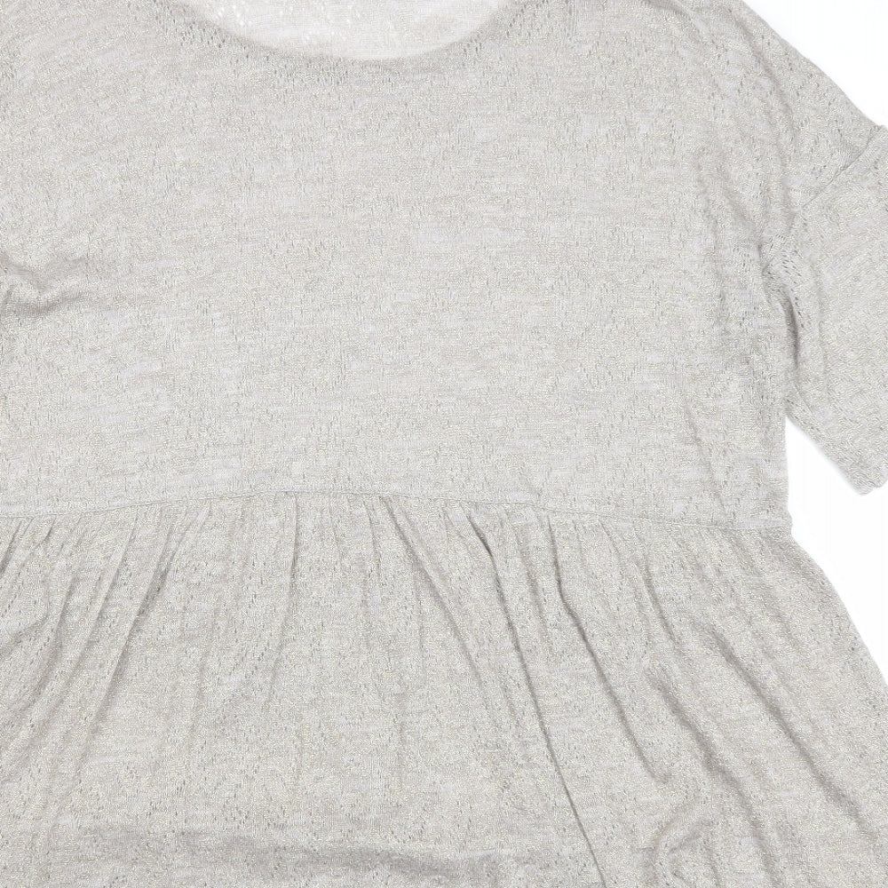NEXT Womens Grey Round Neck Acrylic Pullover Jumper Size 14