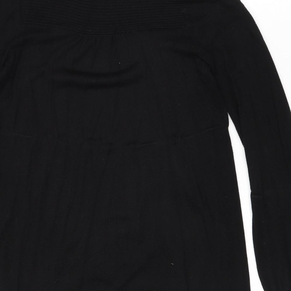 Wallis Womens Black V-Neck Viscose Pullover Jumper Size S