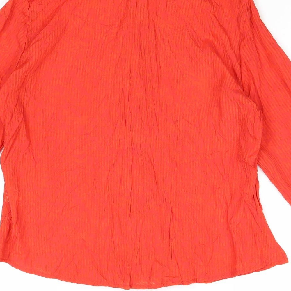 Julie Guerlande Womens Red Cotton Basic Button-Up Size 10 Collared