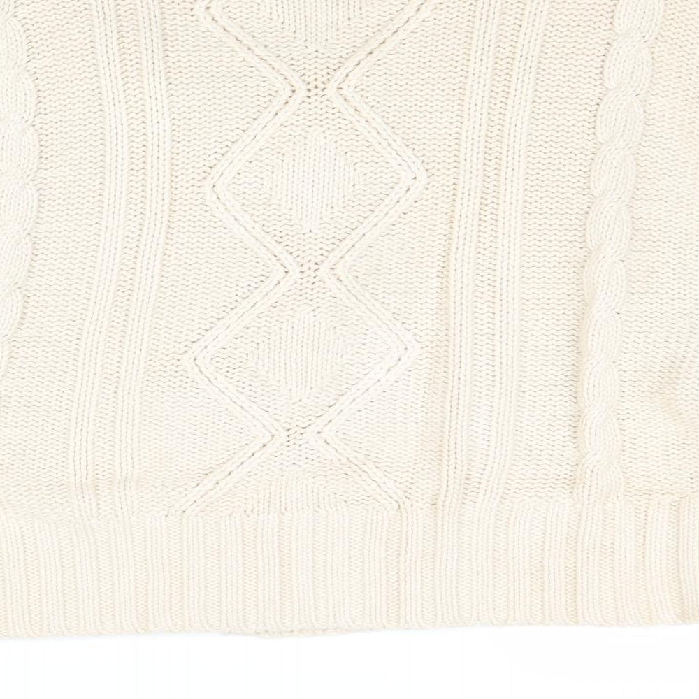 Marks & Spencer Womens Beige Square Neck Acetate Pullover Jumper Size 12