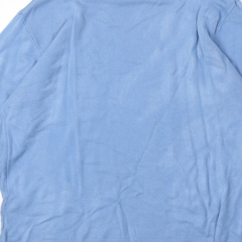 Reflect Womens Blue Round Neck Acrylic Pullover Jumper Size L - Size L-XL