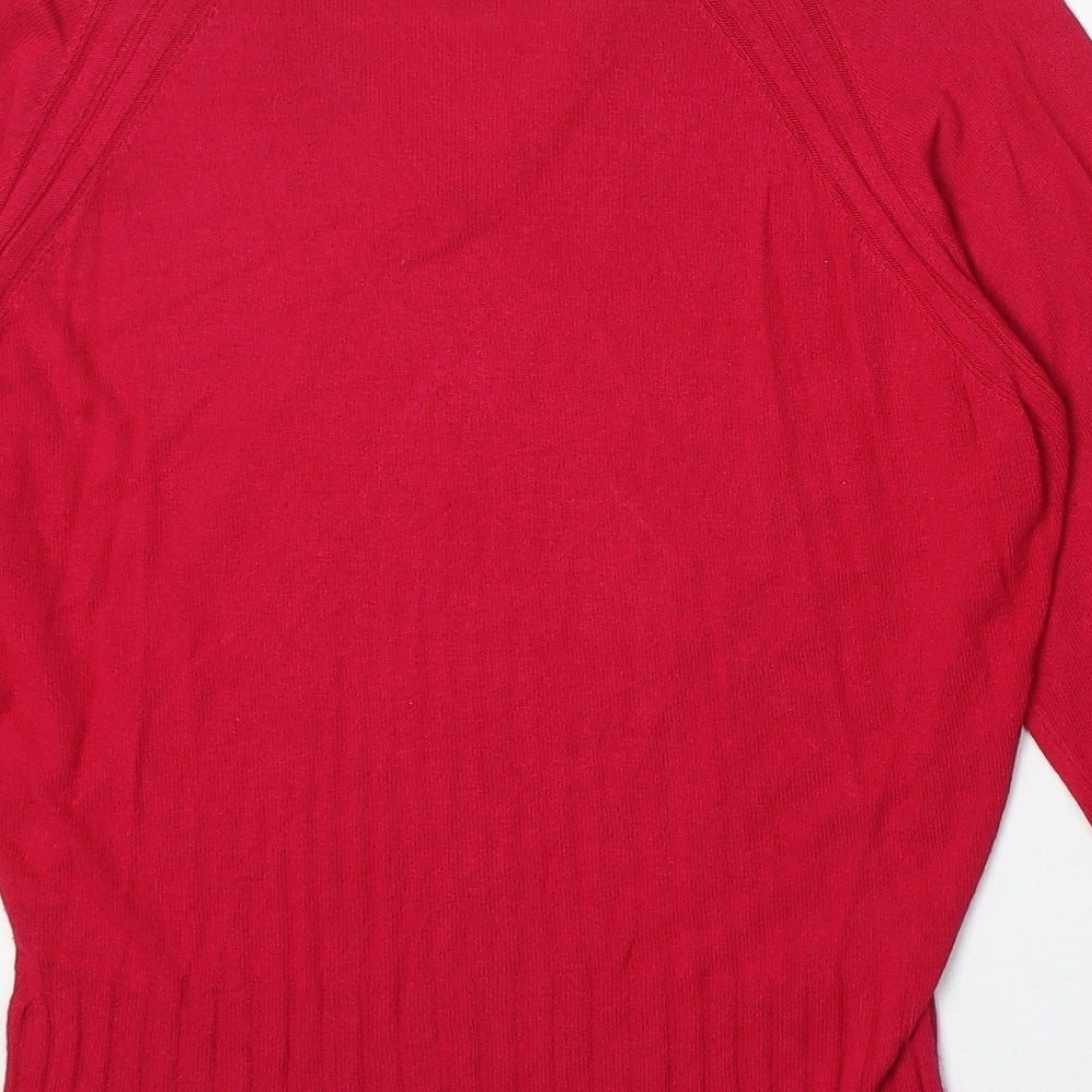 Country Casuals Womens Pink V-Neck Viscose Pullover Jumper Size L
