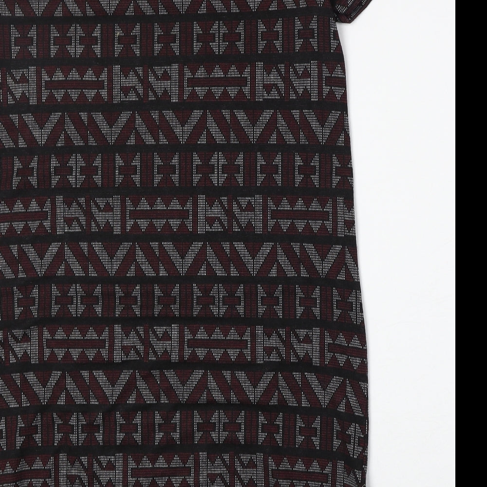 New Look Womens Multicoloured Geometric Polyester A-Line Size 14 Round Neck Pullover