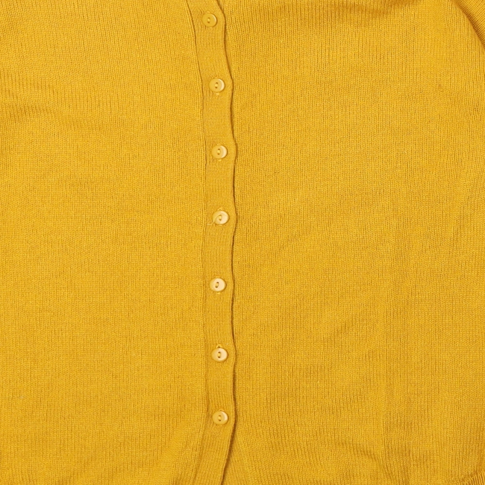 Miss Selfridge Womens Yellow Boat Neck Viscose Pullover Jumper Size 8