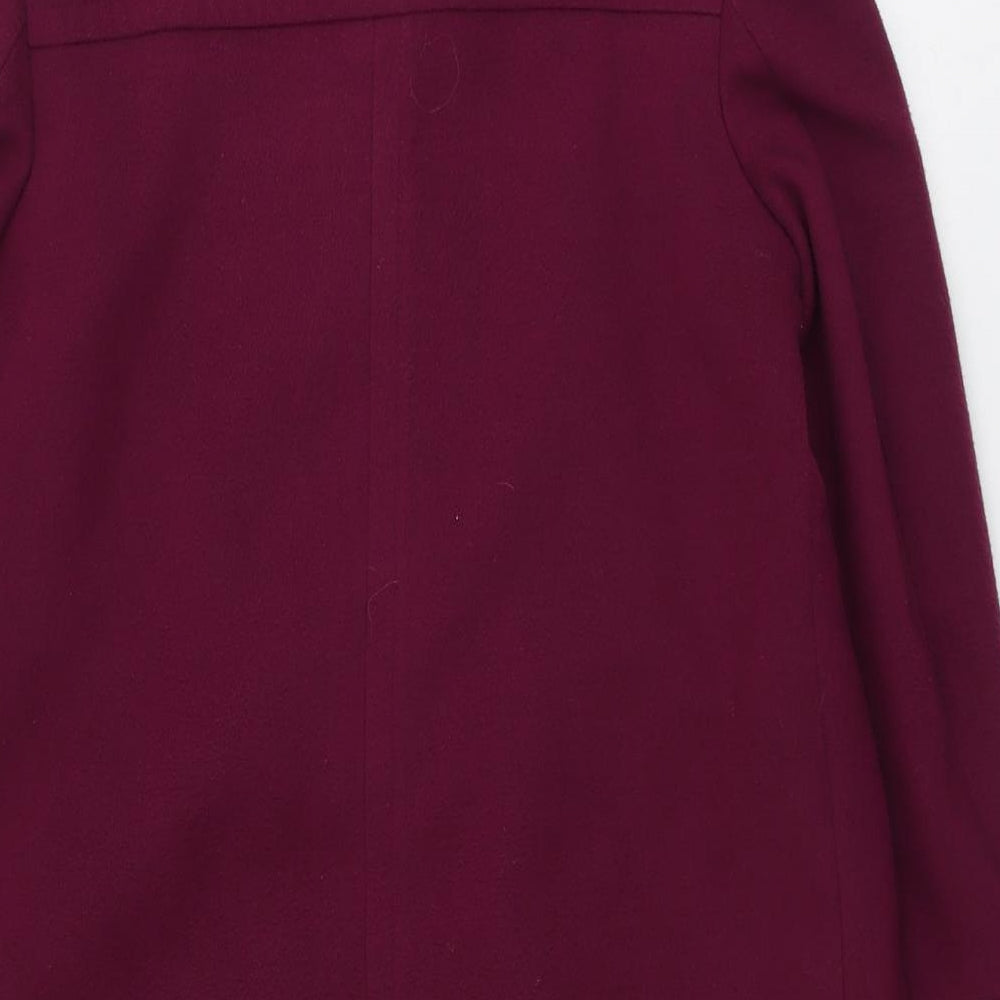 Marks & Spencer Womens Purple Overcoat Coat Size 10 Button