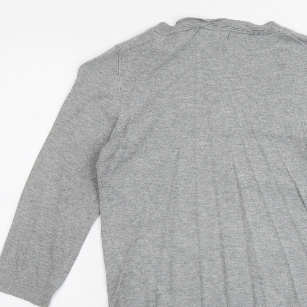 Marks & Spencer Womens Grey Scoop Neck Viscose Pullover Jumper Size 10