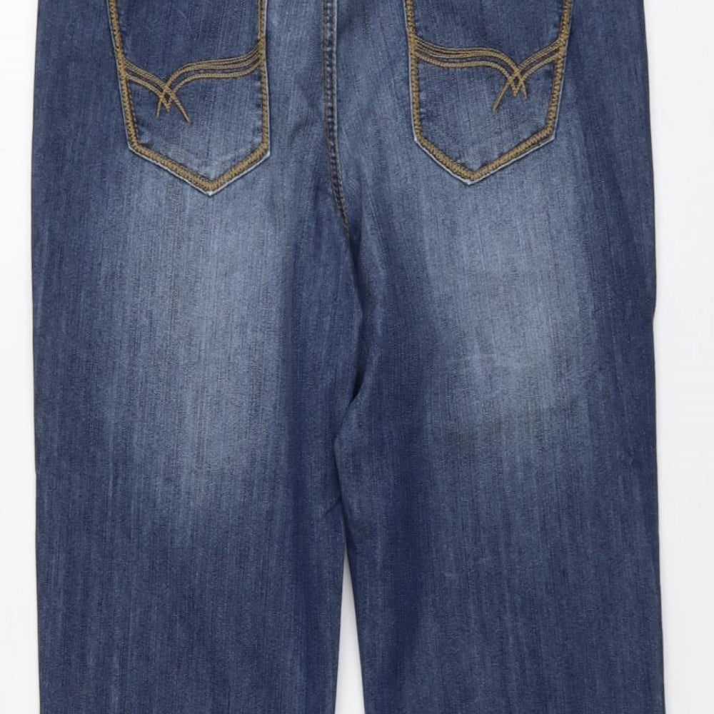 Authentic Womens Blue Cotton Straight Jeans Size 10 L23 in Regular Button