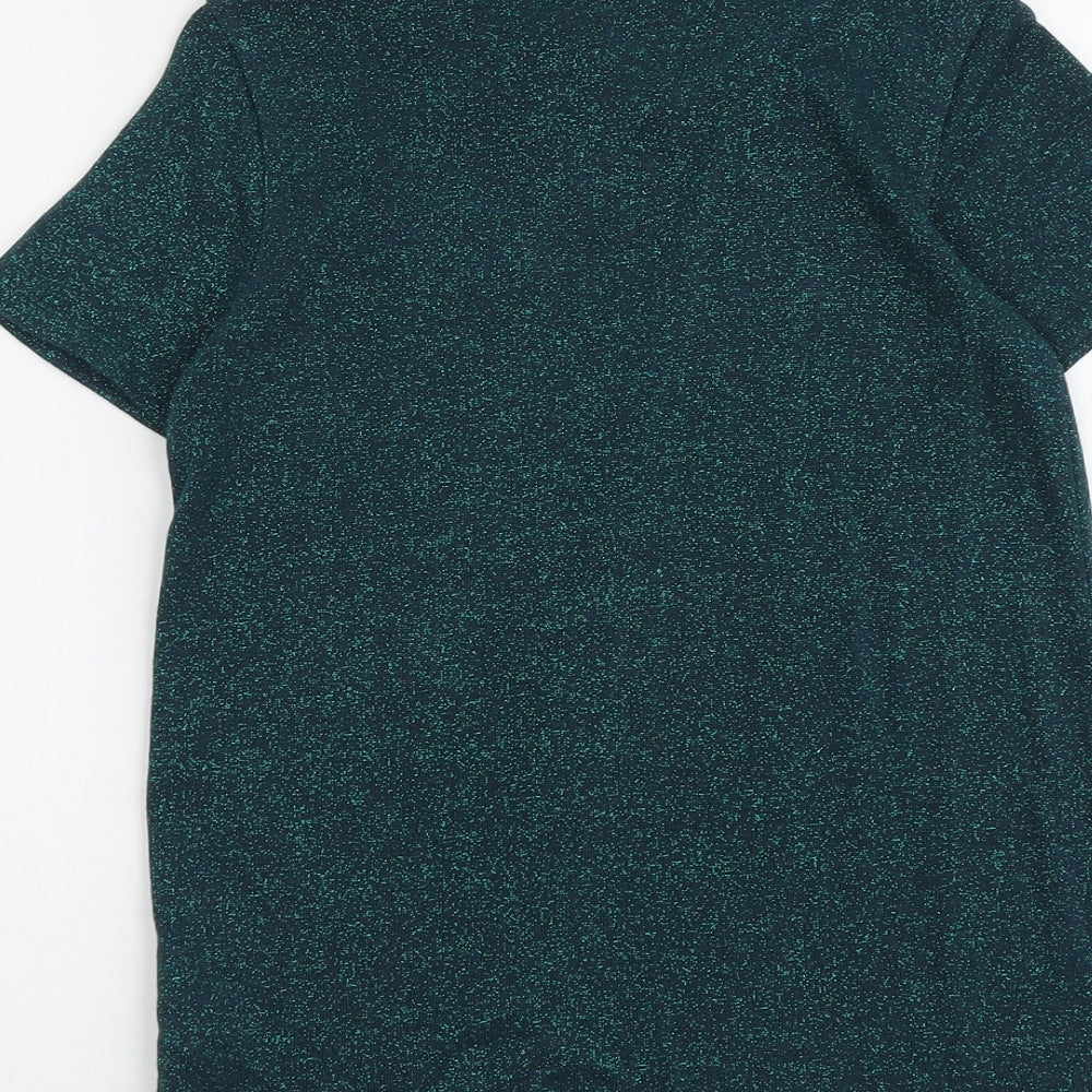 NEXT Girls Green Round Neck Viscose Pullover Jumper Size 12 Years Pullover