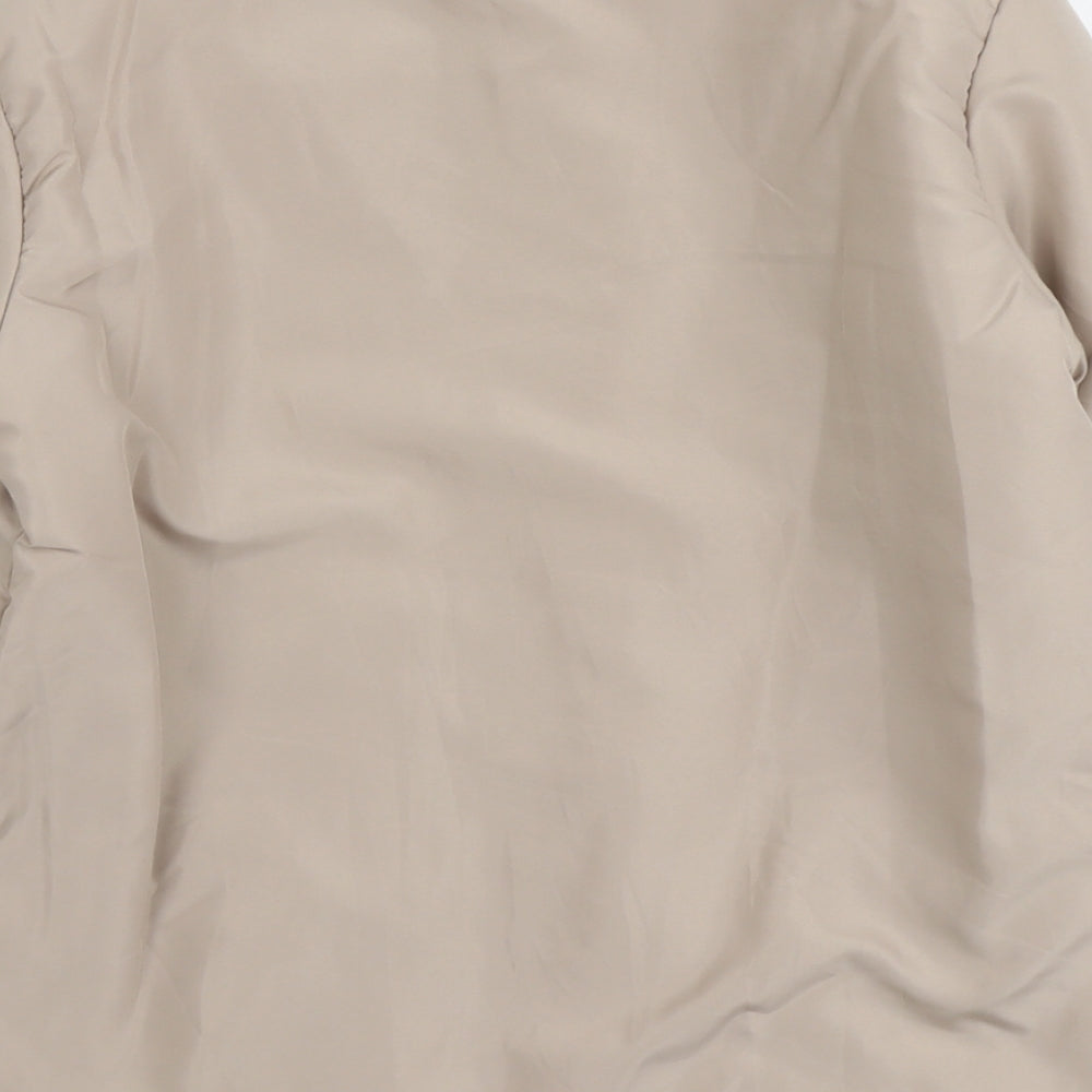 Gabriella Vicenga Womens Beige Geometric Jacket Size 10 Zip