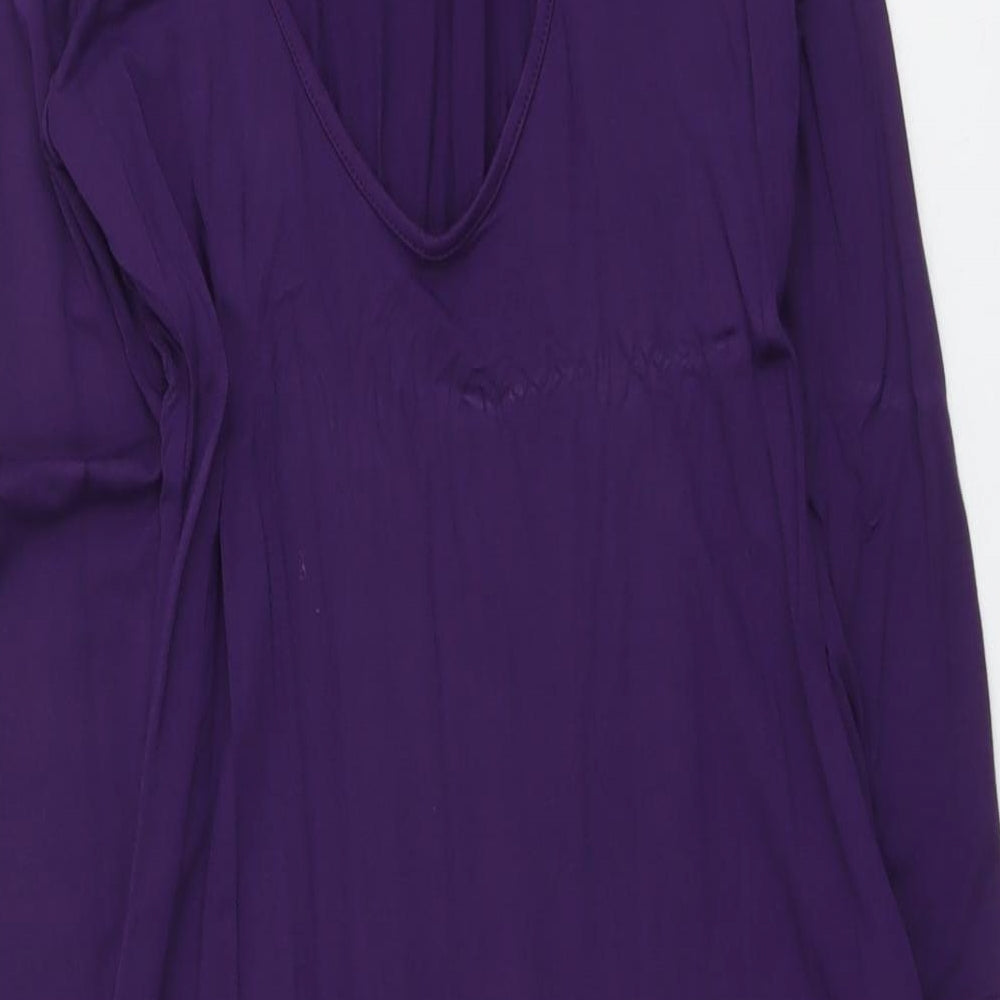 ASOS Womens Purple Viscose Pencil Dress Size 10 Round Neck Pullover