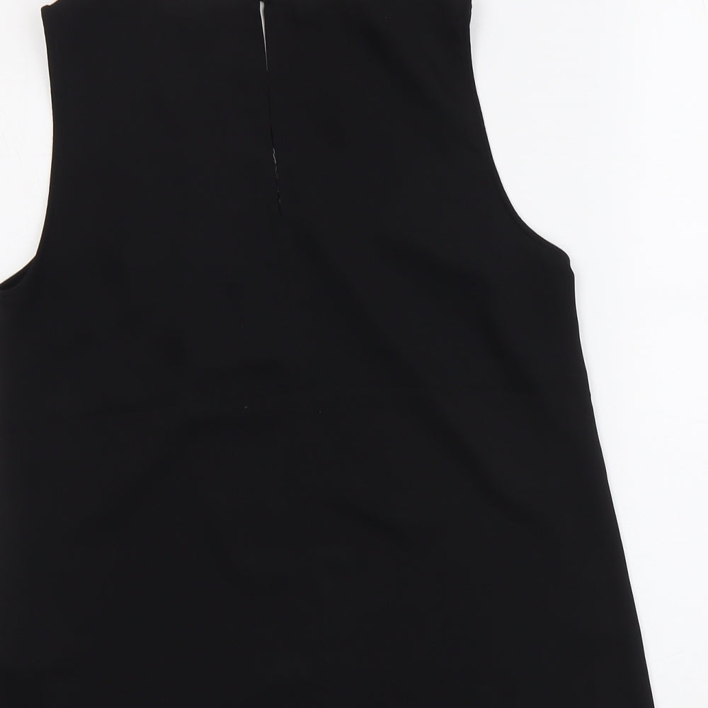 H&M Womens Black Polyester Basic Tank Size 8 V-Neck