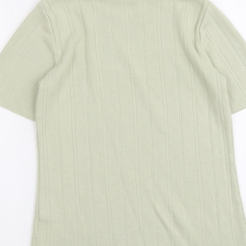 BHS Womens Green Round Neck Acrylic Pullover Jumper Size 12
