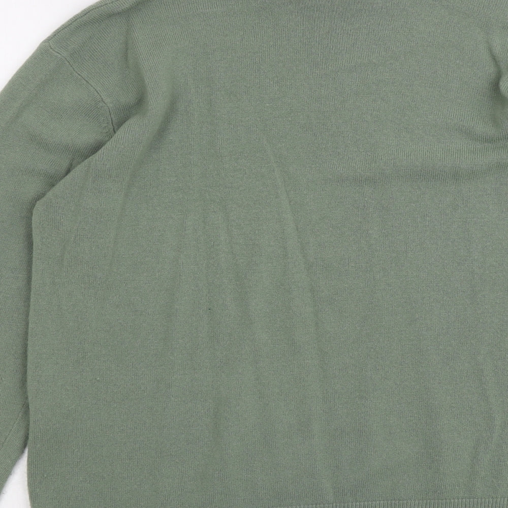 Bonmarché Womens Green Round Neck Acrylic Pullover Jumper Size L