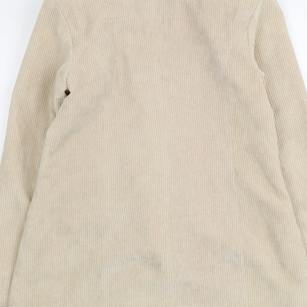 PRETTYLITTLETHING Womens Beige Jacket Size S Button