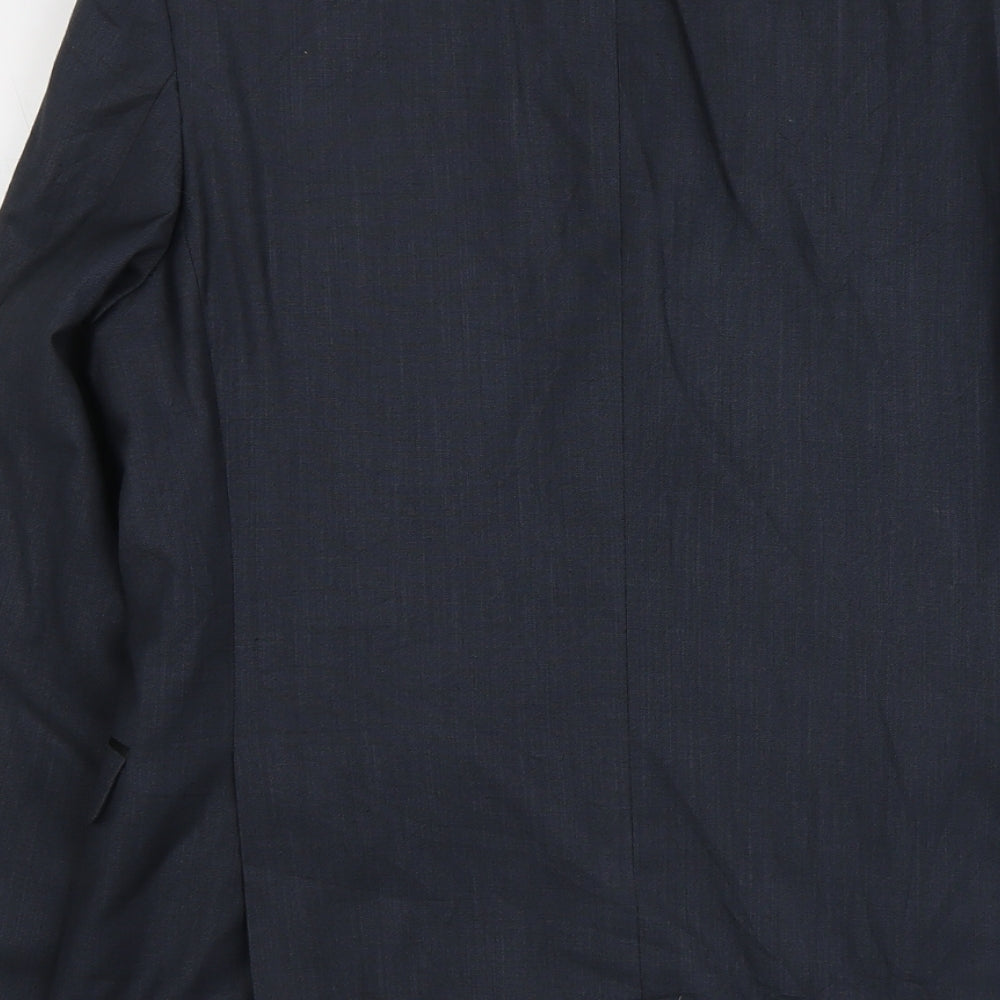 Topman Mens Blue Polyester Jacket Suit Jacket Size S Regular