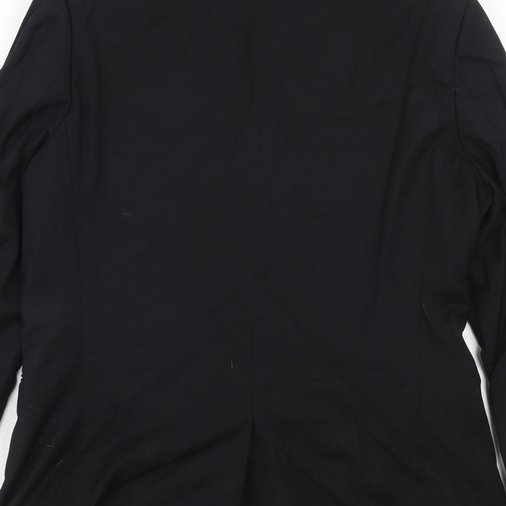 Topman Mens Black Polyester Jacket Suit Jacket Size 42 Regular