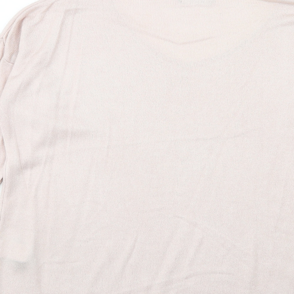 James Lakeland Womens Pink Scoop Neck Acrylic Pullover Jumper Size S - Size S/M