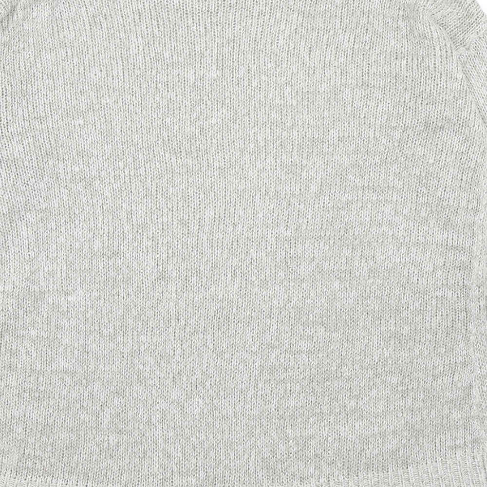 New Look Womens Grey Round Neck Acrylic Pullover Jumper Size M