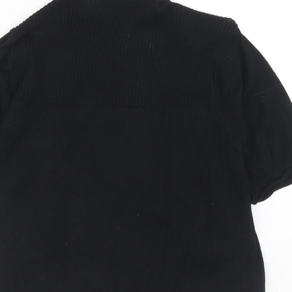 Select Womens Black V-Neck Cotton Cardigan Jumper Size 10