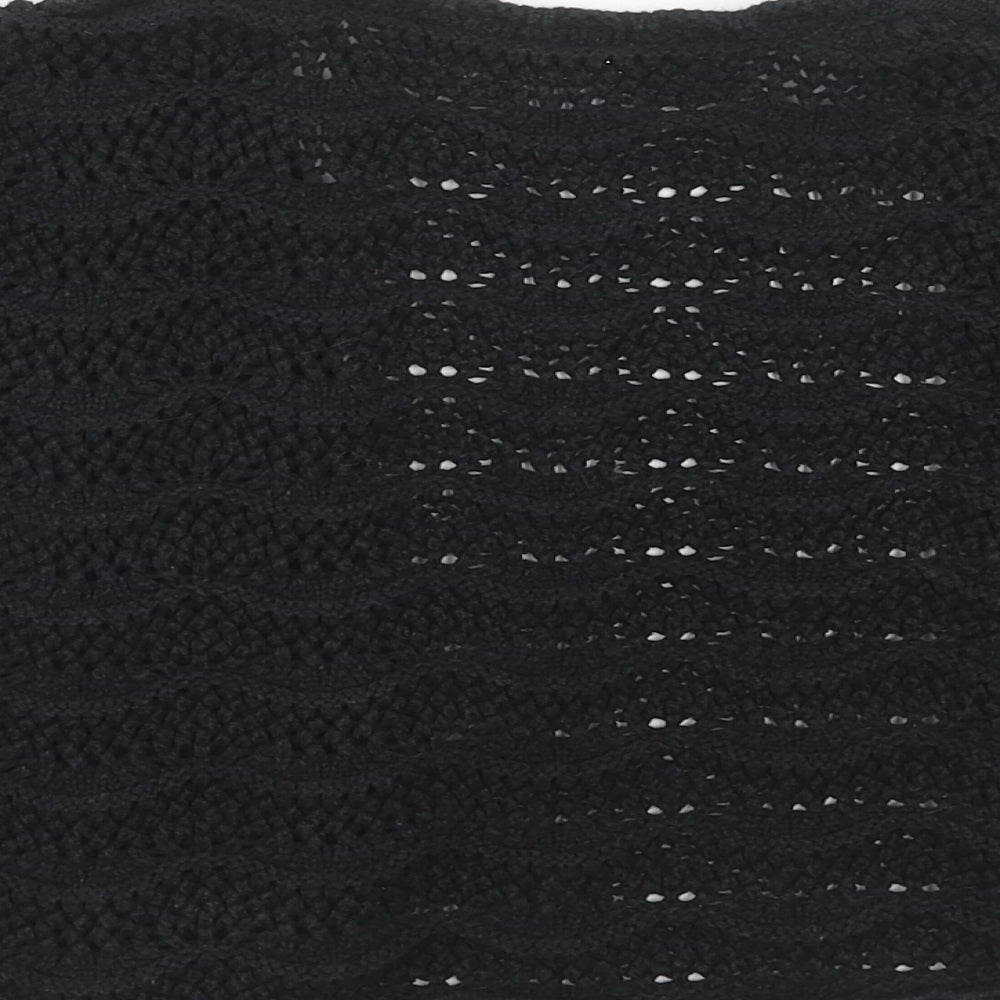 South Womens Black V-Neck Acrylic Cardigan Jumper Size 12