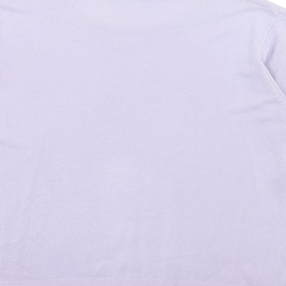 Marks & Spencer Womens Purple Round Neck Acrylic Pullover Jumper Size 14