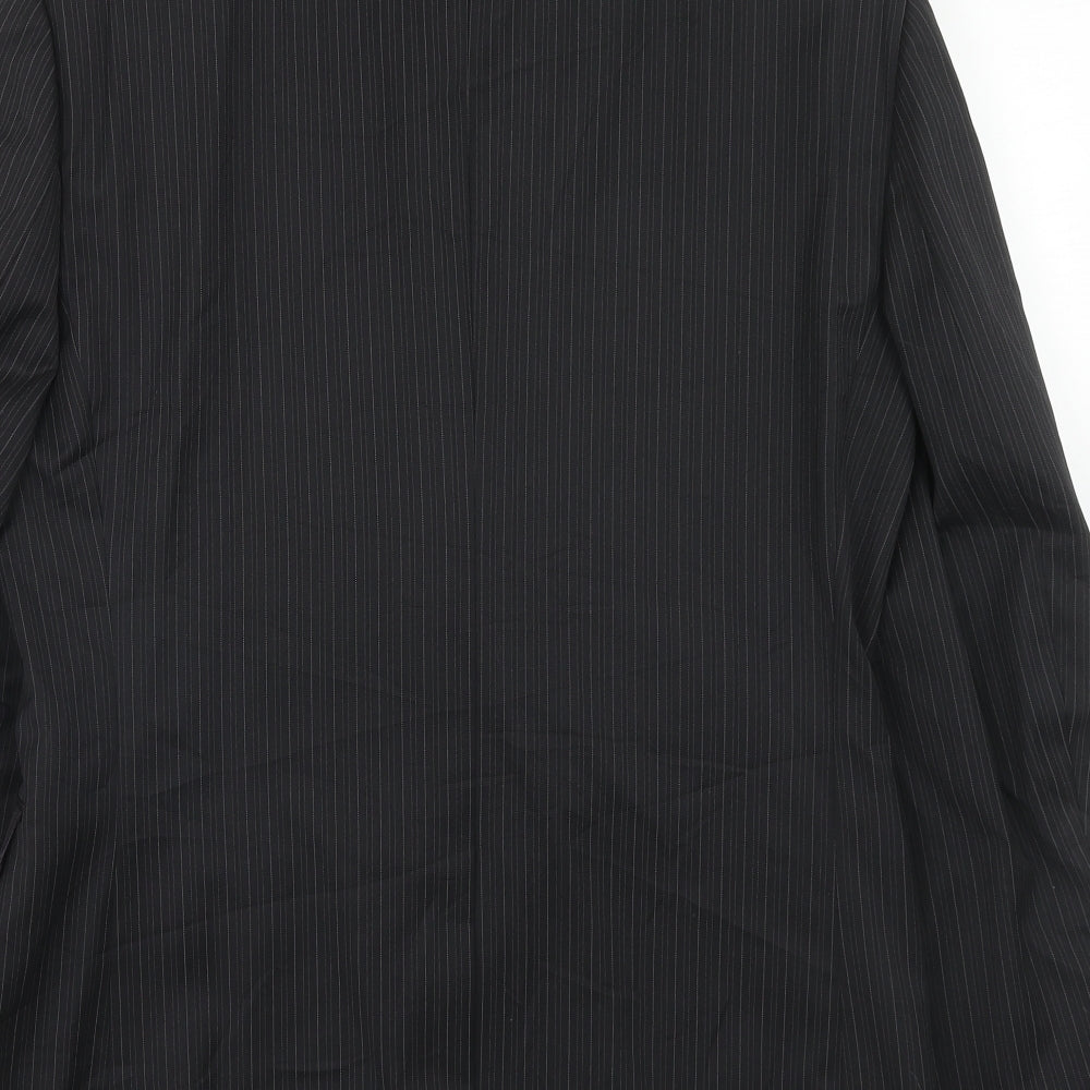 NEXT Mens Black Striped Wool Jacket Suit Jacket Size 38 Regular